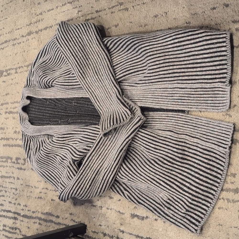 Lululemon Cotton-Cashmere Blend Sweater Wrap Powdered Clay / White / Lakeside / - Picture 6 of 9